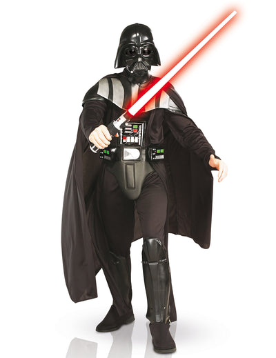 Déguisement luxe Dark Vador™ pour homme noir avec cape et sabre laser rouge