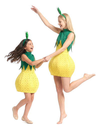 Déguisement duo de fruit ananas mère et fille