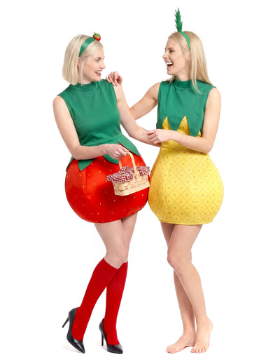 Déguisement de couple fruits fraise et ananas femmes