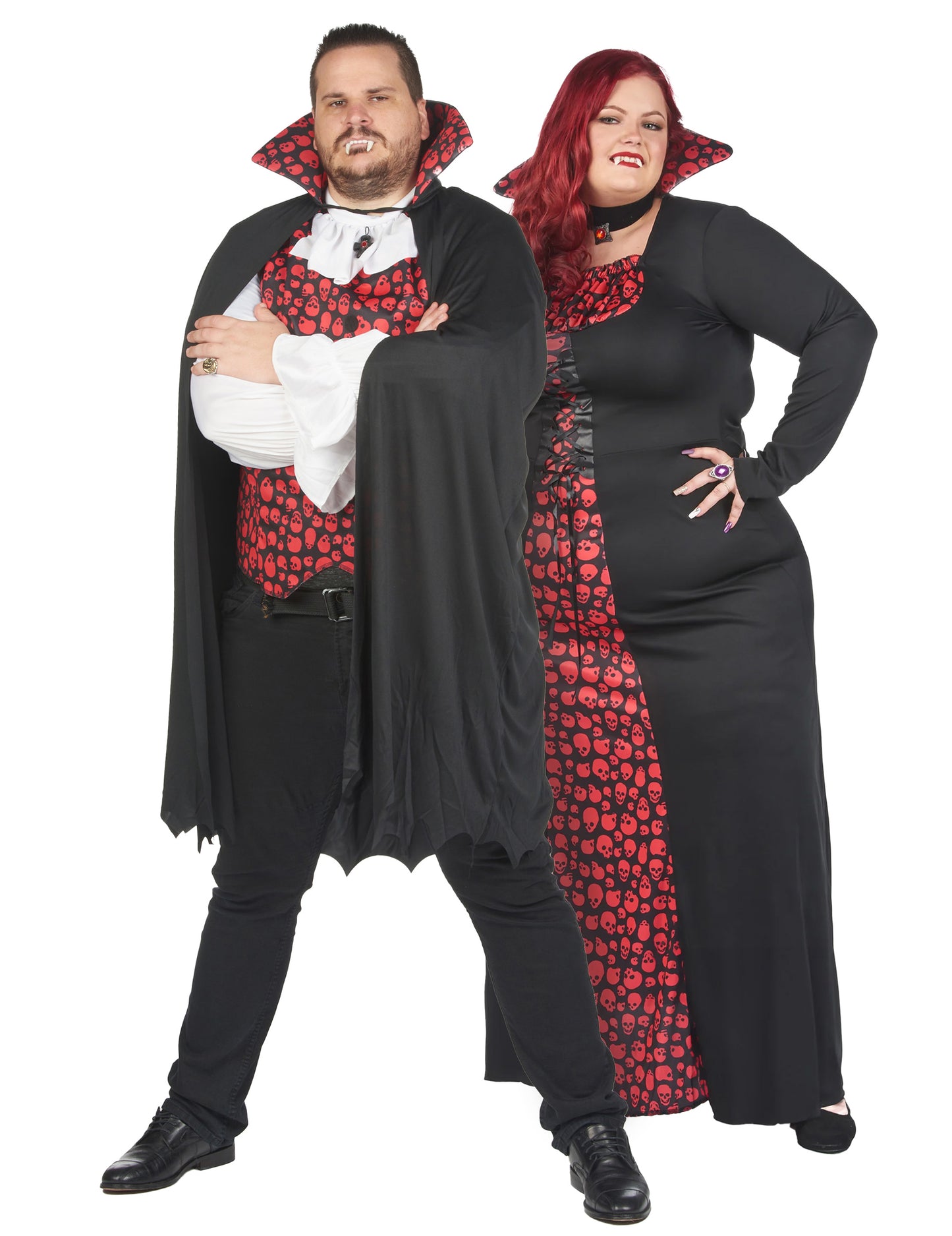 Costum de cuplu mărime mare vampir Halloween adult