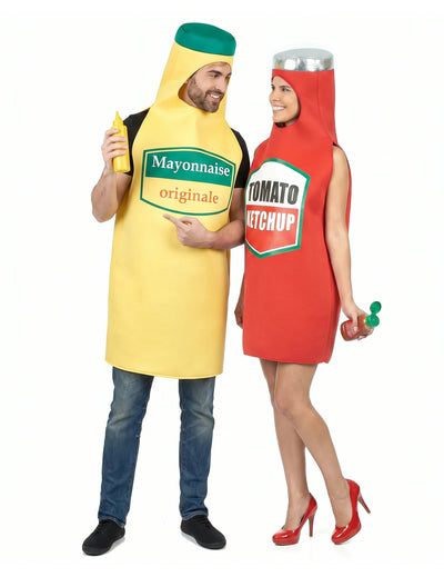 Déguisement de couple mayonnaise et ketchup adulte