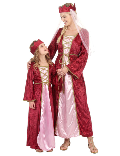 Déguisement duo de reine médiévale mère et fille