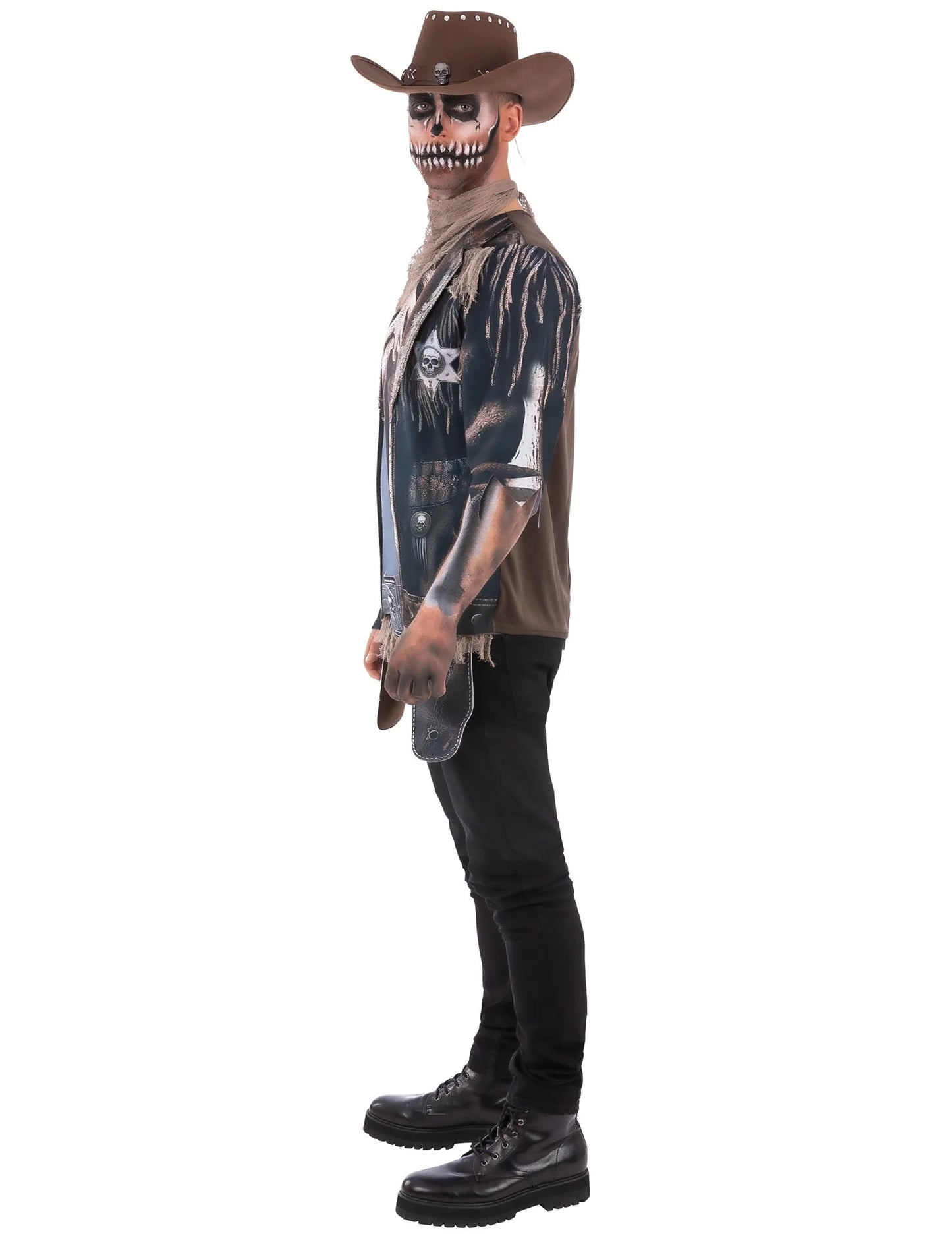 Déguisement de cow-boy squelette maudit homme