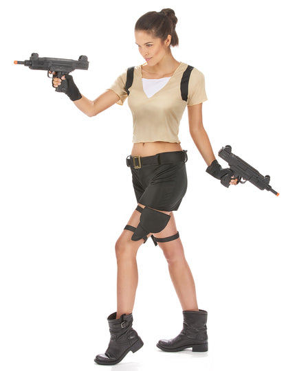 Vedere din profil a costumului de războinică sexy pentru femei