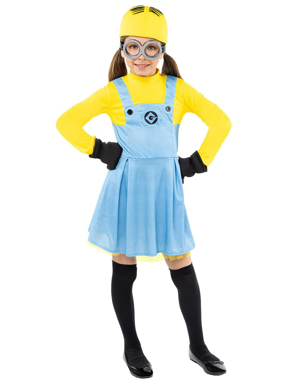 Vue d'ensemble du déguisement de Minions Dave pour fille