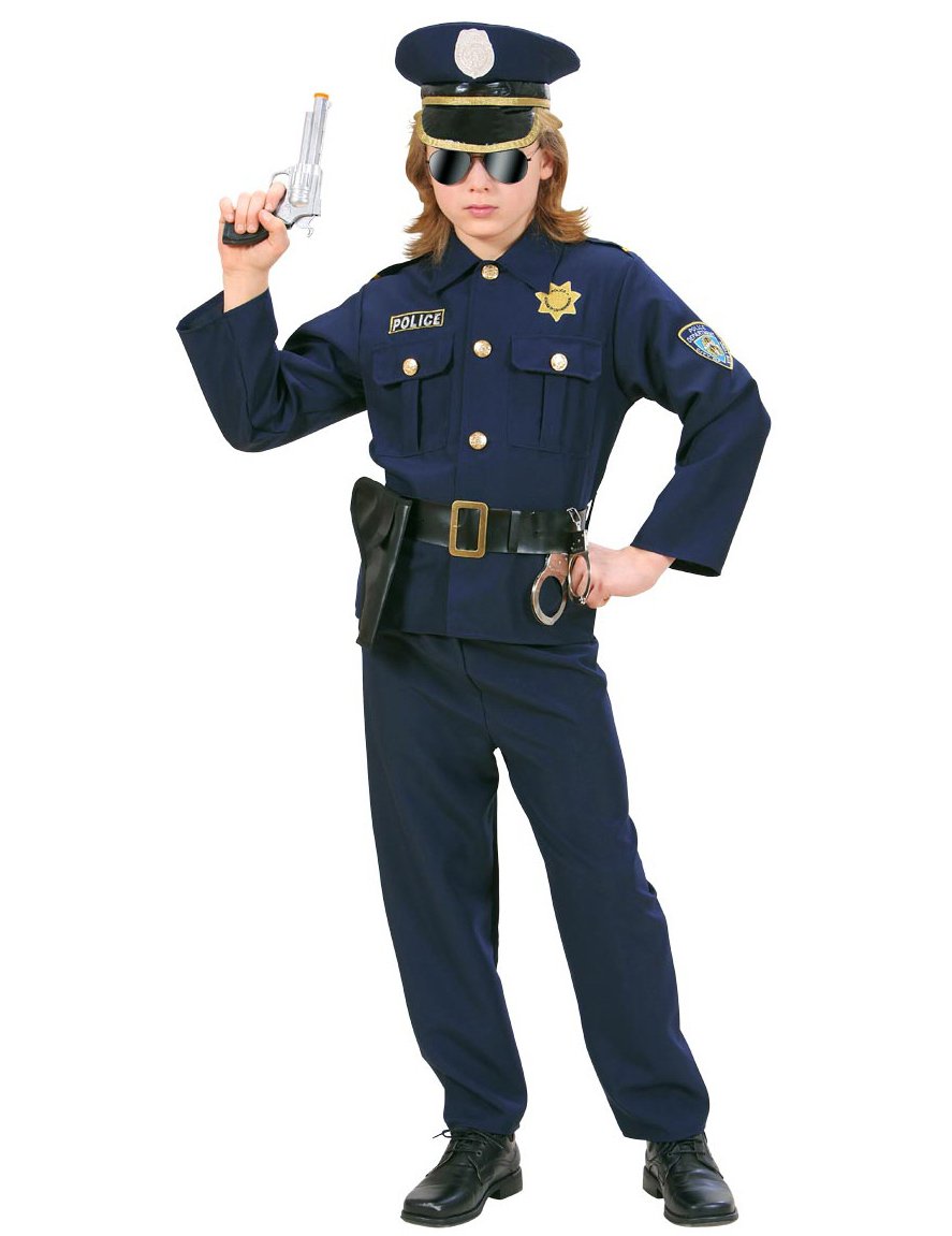 Costum de poliție albastru băiat de la bleumarin