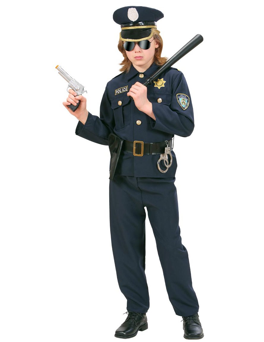 Costum de poliție albastru băiat de la bleumarin
