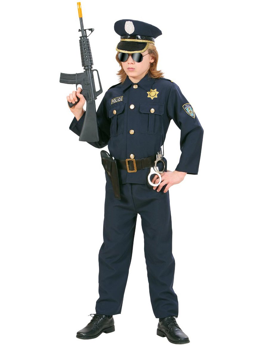 Costum de poliție albastru băiat de la bleumarin