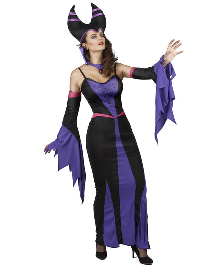 Vue de trois-quarts du déguisement démoniaque pour femme