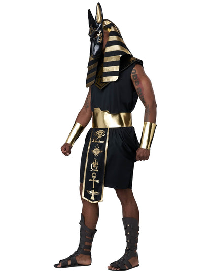 Vedere din profil a costumului de zeu Anubis lux