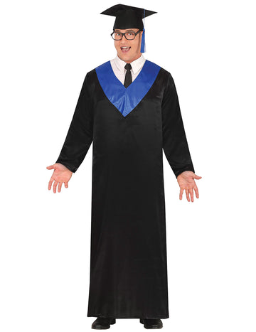 Costum absolvent pentru adulți albastru și negru