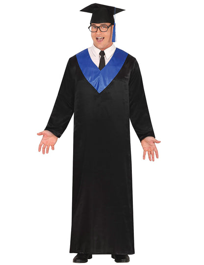 Costum absolvent pentru adulți albastru și negru