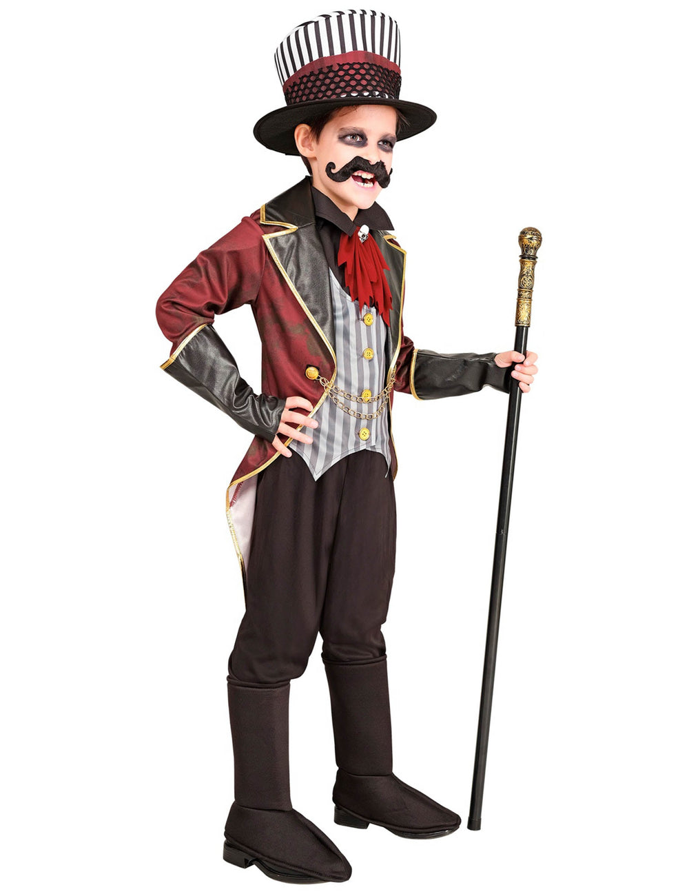 Vue de profil du déguisement directeur de cirque sinistre pour enfant