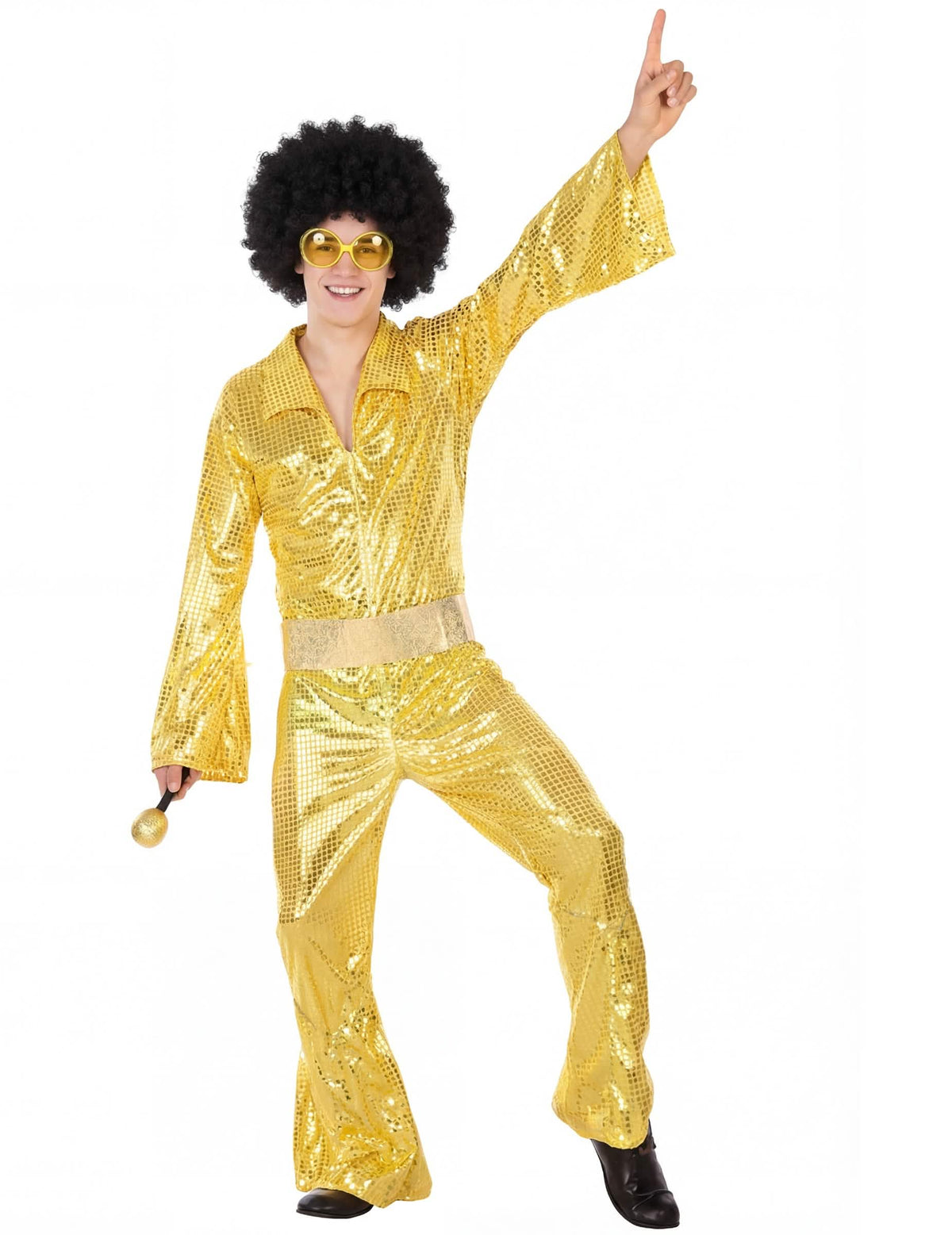 Vedere de ansamblu în poziție disco a costumului disco pentru bărbat