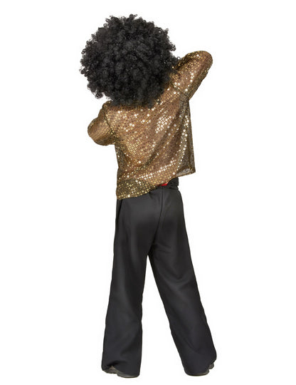 Costum de discotecă cu sclipici de aur