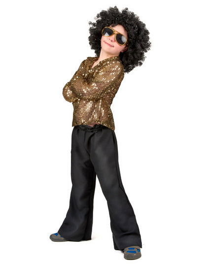 Costum de discotecă cu sclipici de aur