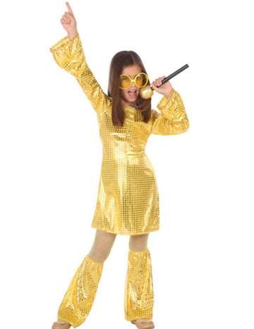 Costum de fată de aur disco