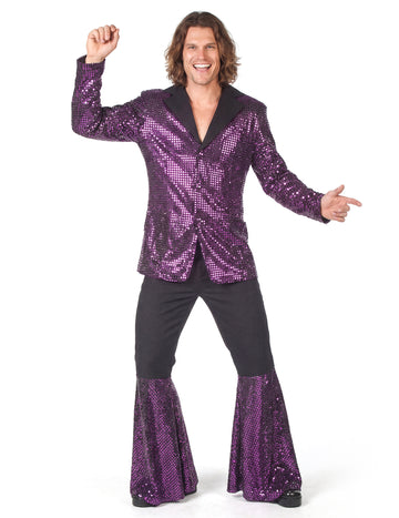 Costum disco violet de lux pentru bărbat