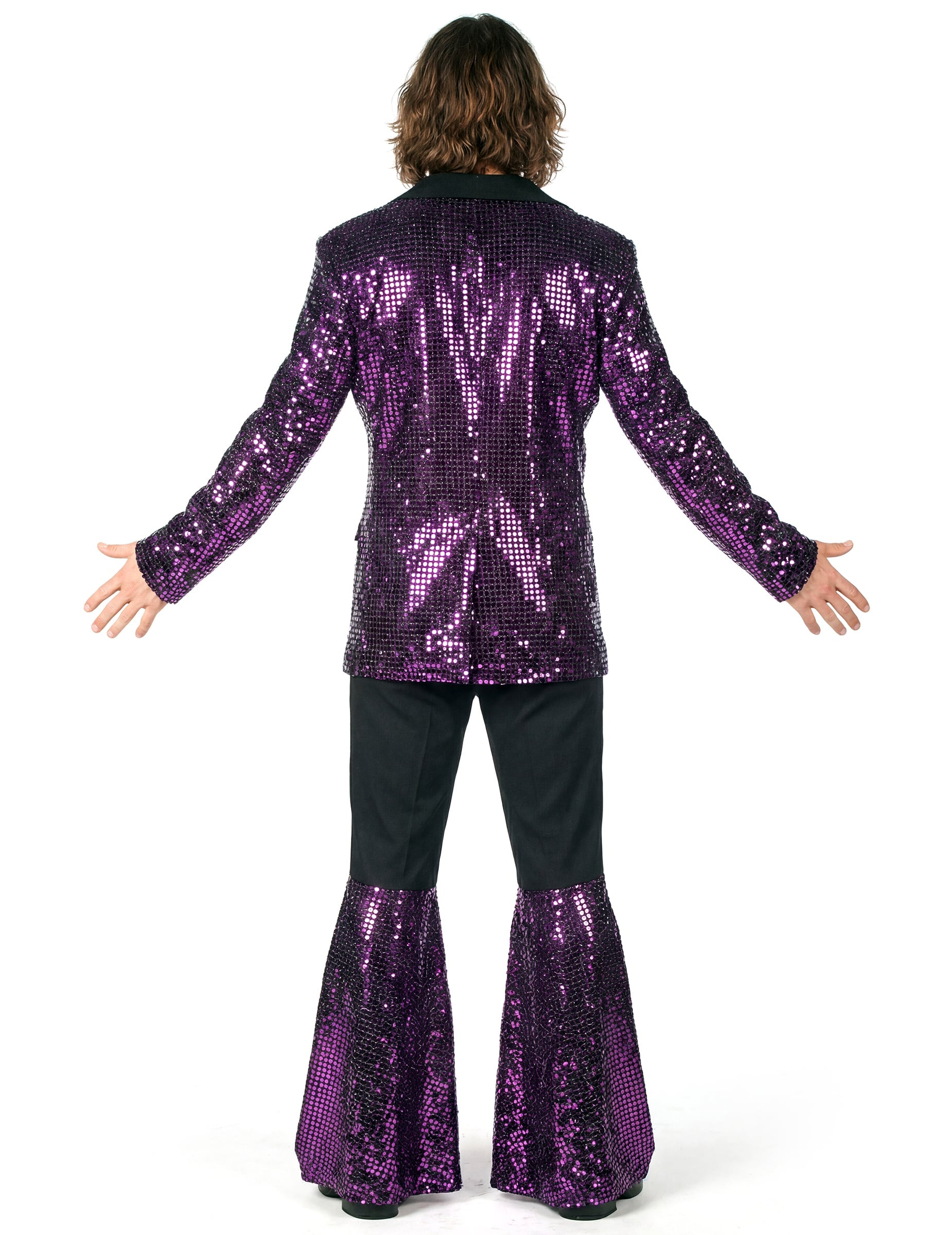 Vue de dos du déguisement disco pour homme