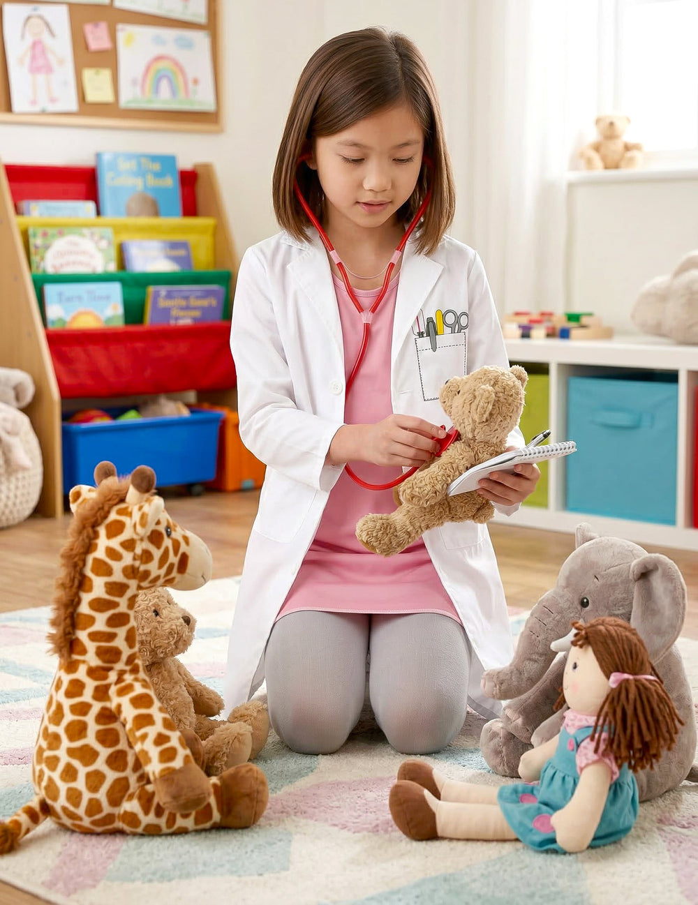 Mise en situation du déguisement de docteur pour fille