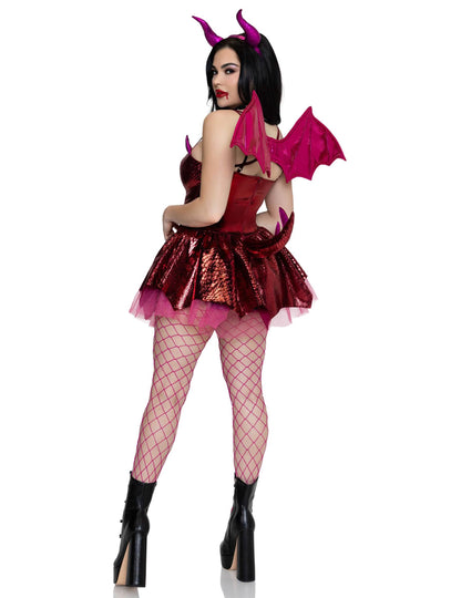 Déguisement dragon rouge sexy luxe femme