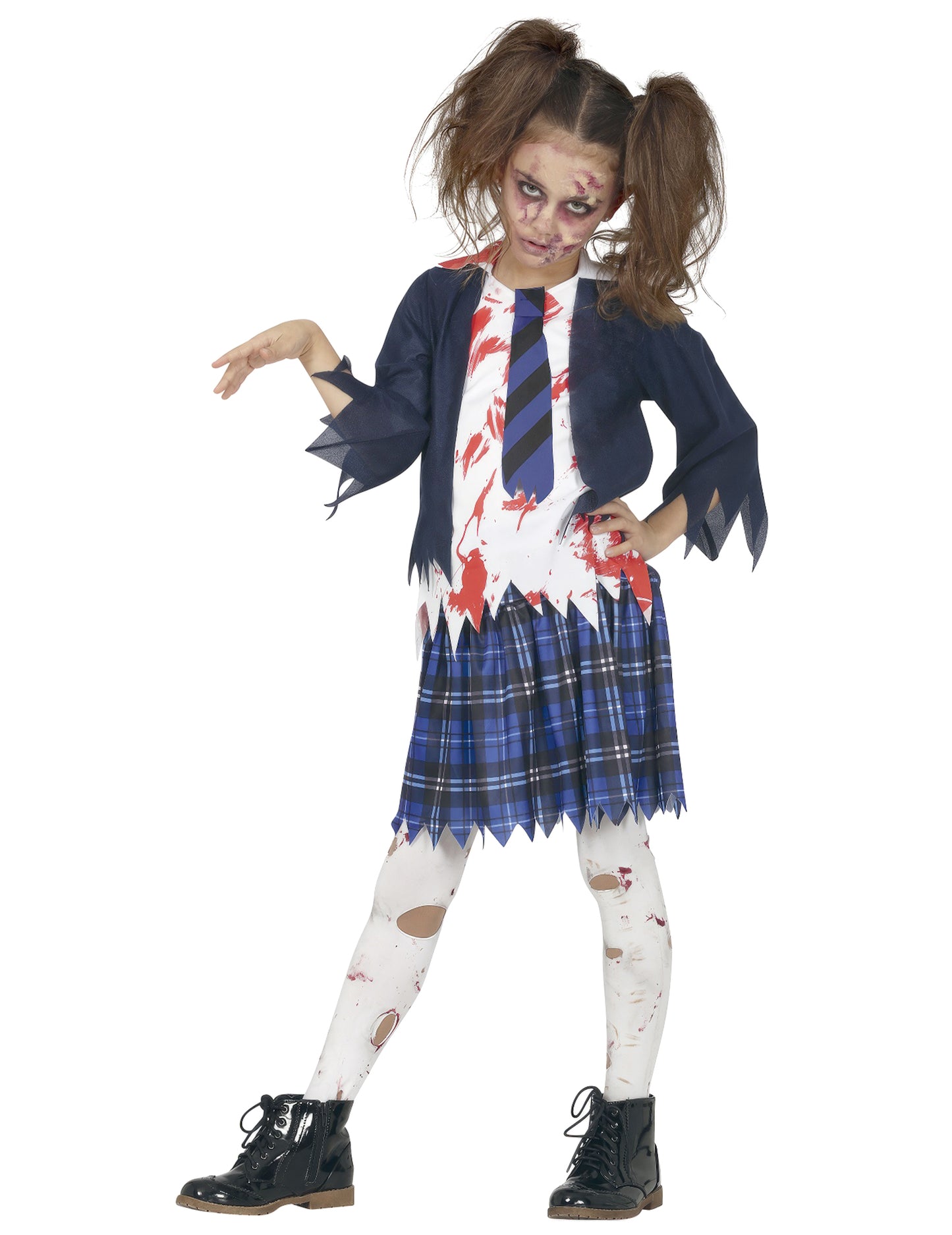 Fată albastră de deghizare a fetei zombie