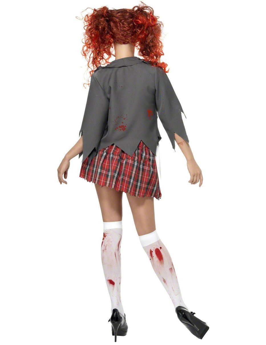 Vedere din spate a costumului de școlăriță zombie