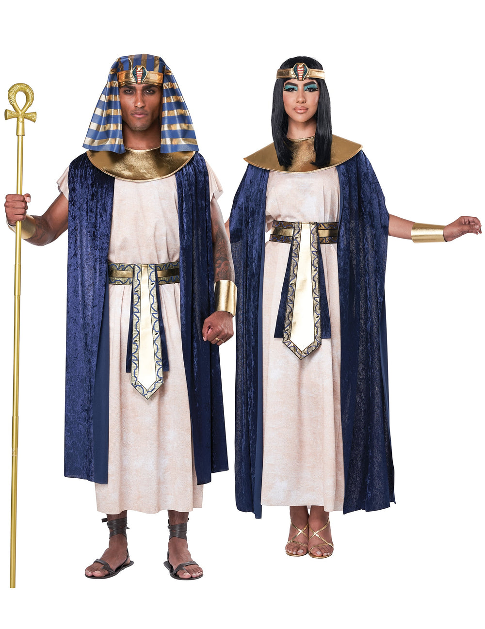 Vue de face du couple du déguisement égyptien ancien luxe pour adulte