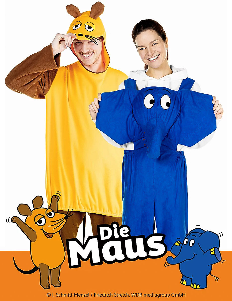 Vue du duo souris et éléphant du déguisement éléphant Die Maus