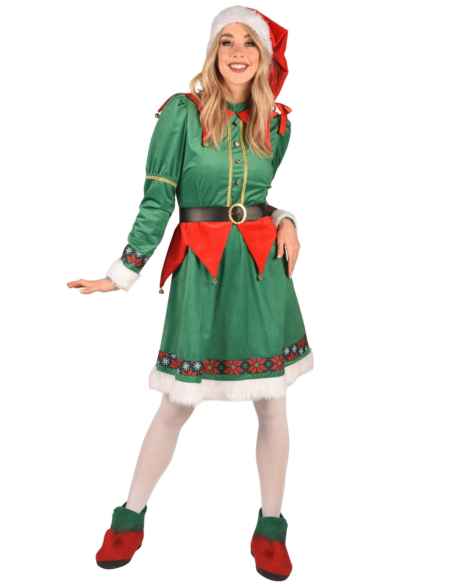 Costum de elf de Crăciun deluxe pentru femeie