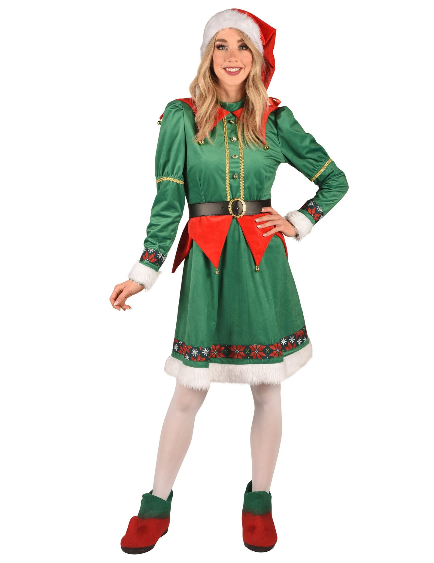 Costum de elf de Crăciun deluxe pentru femeie