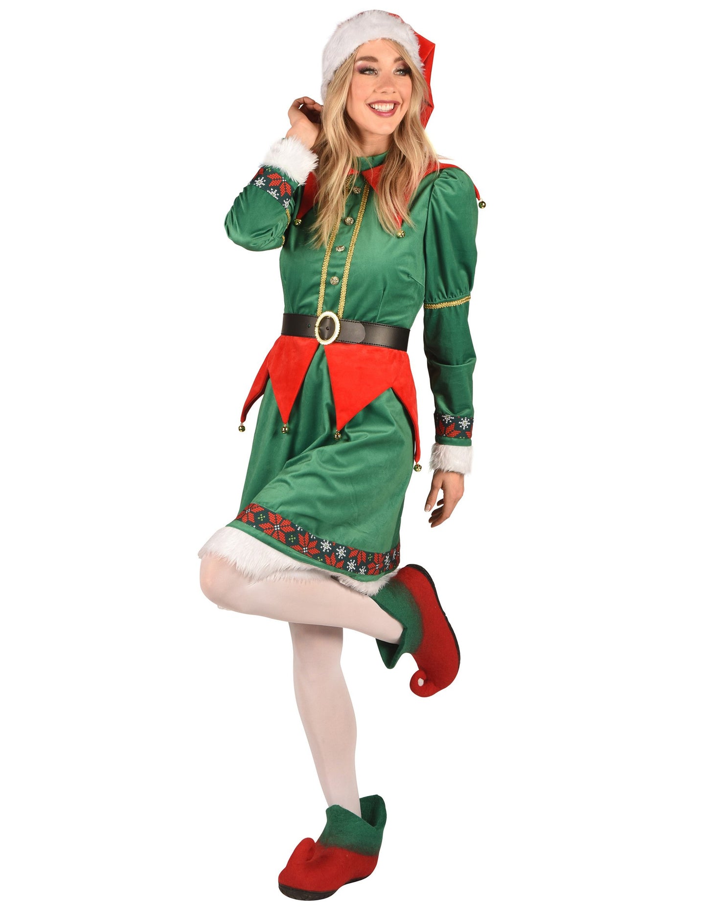 Costum de elf de Crăciun deluxe pentru femeie