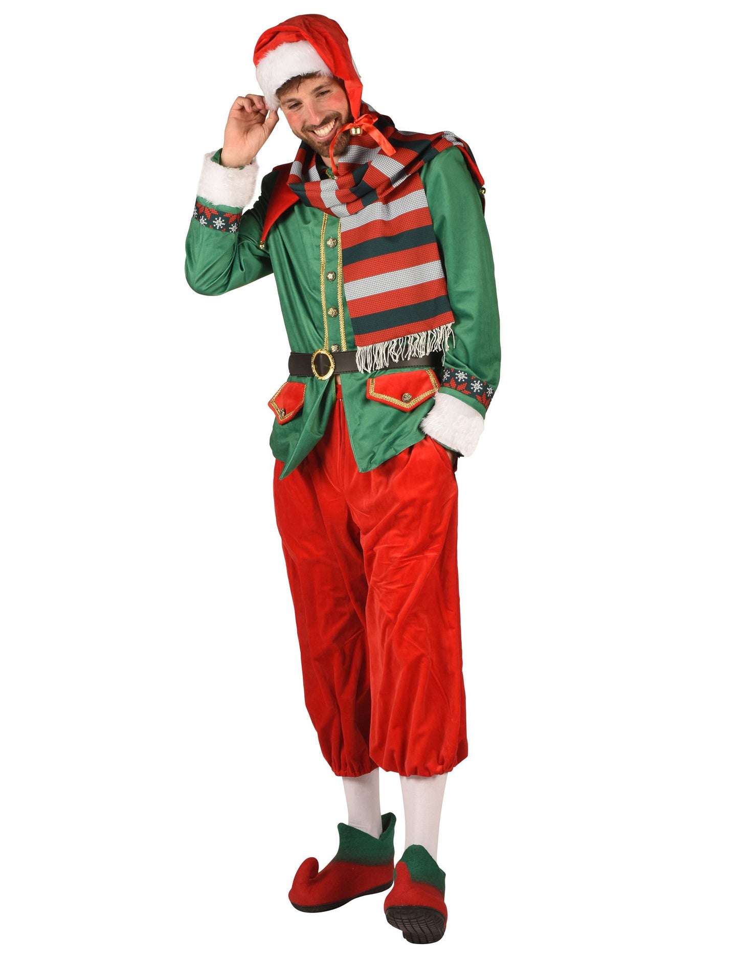 Costum de elf de Crăciun deluxe pentru bărbat