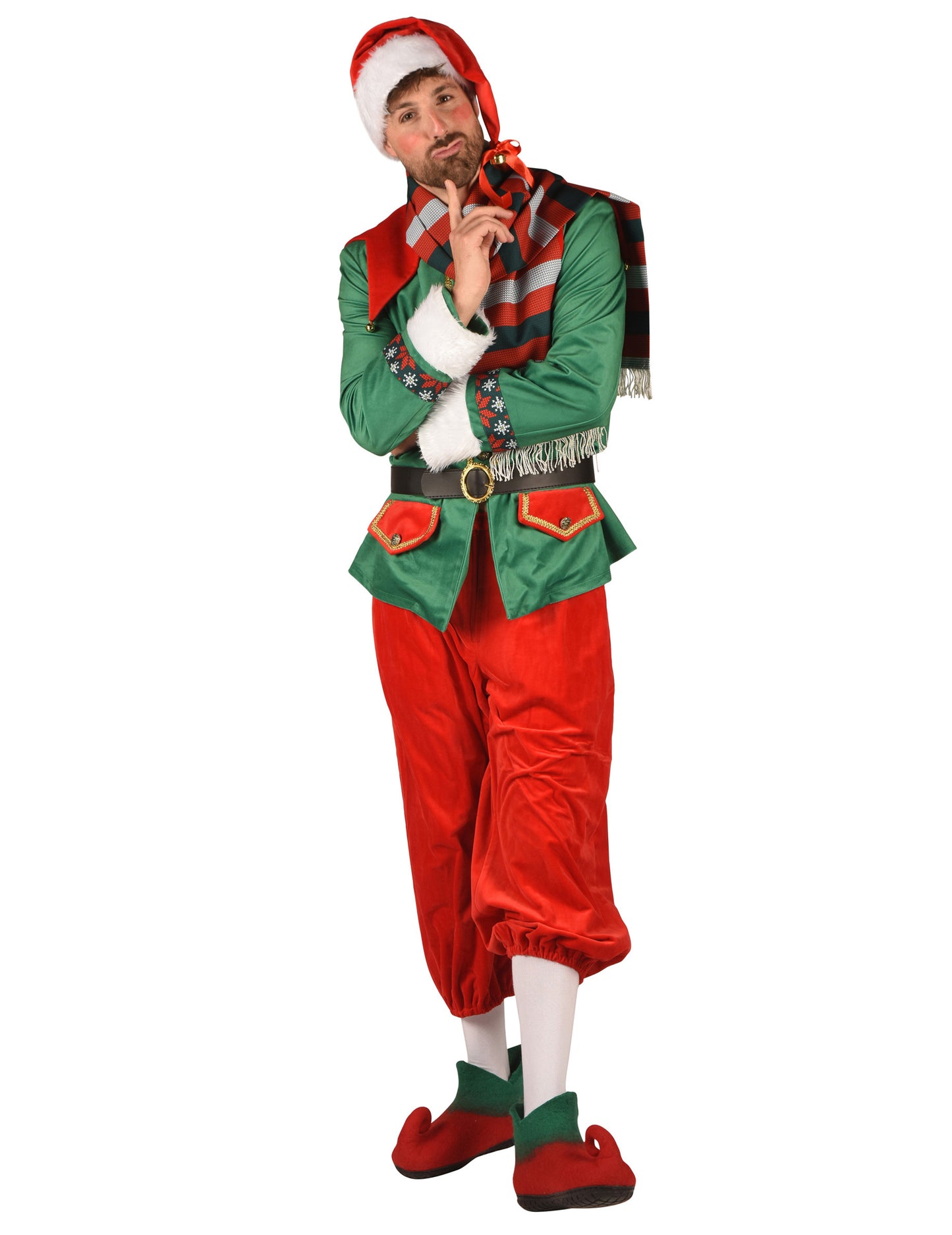 Costum de elf de Crăciun deluxe pentru bărbat