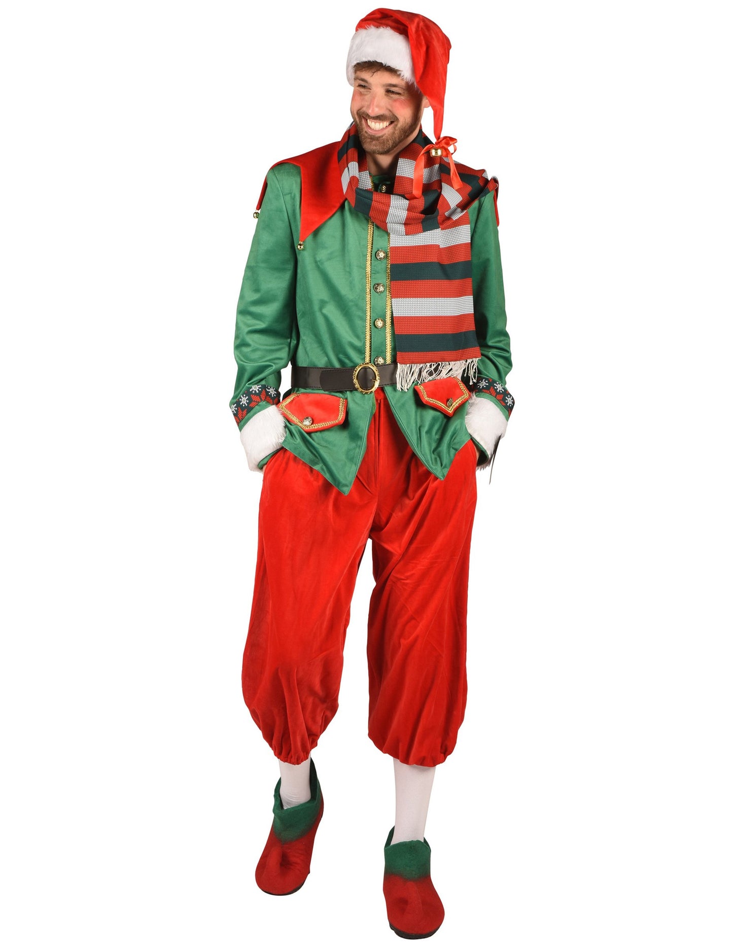 Costum de elf de Crăciun deluxe pentru bărbat