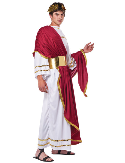 Vue de profil du déguisement empereur romain