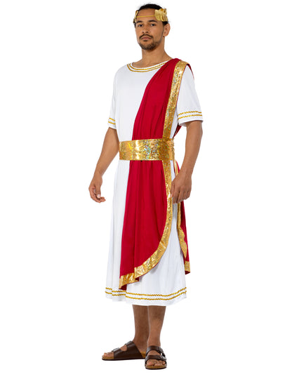 Vue de profil du déguisement empereur Romain pour homme