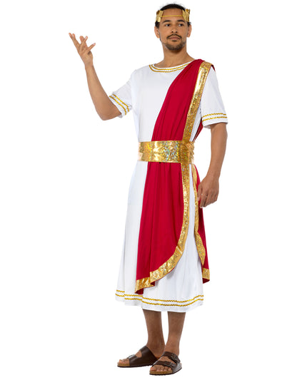 Vue d'ensemble du déguisement empereur Romain pour homme