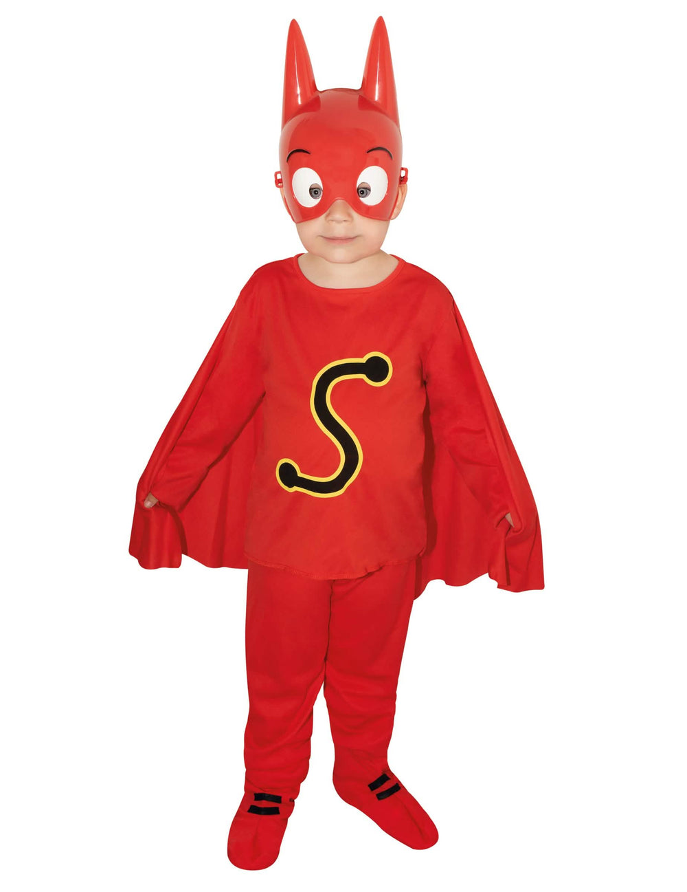 Déguisement et masque SamSam pour enfant rouge avec cape