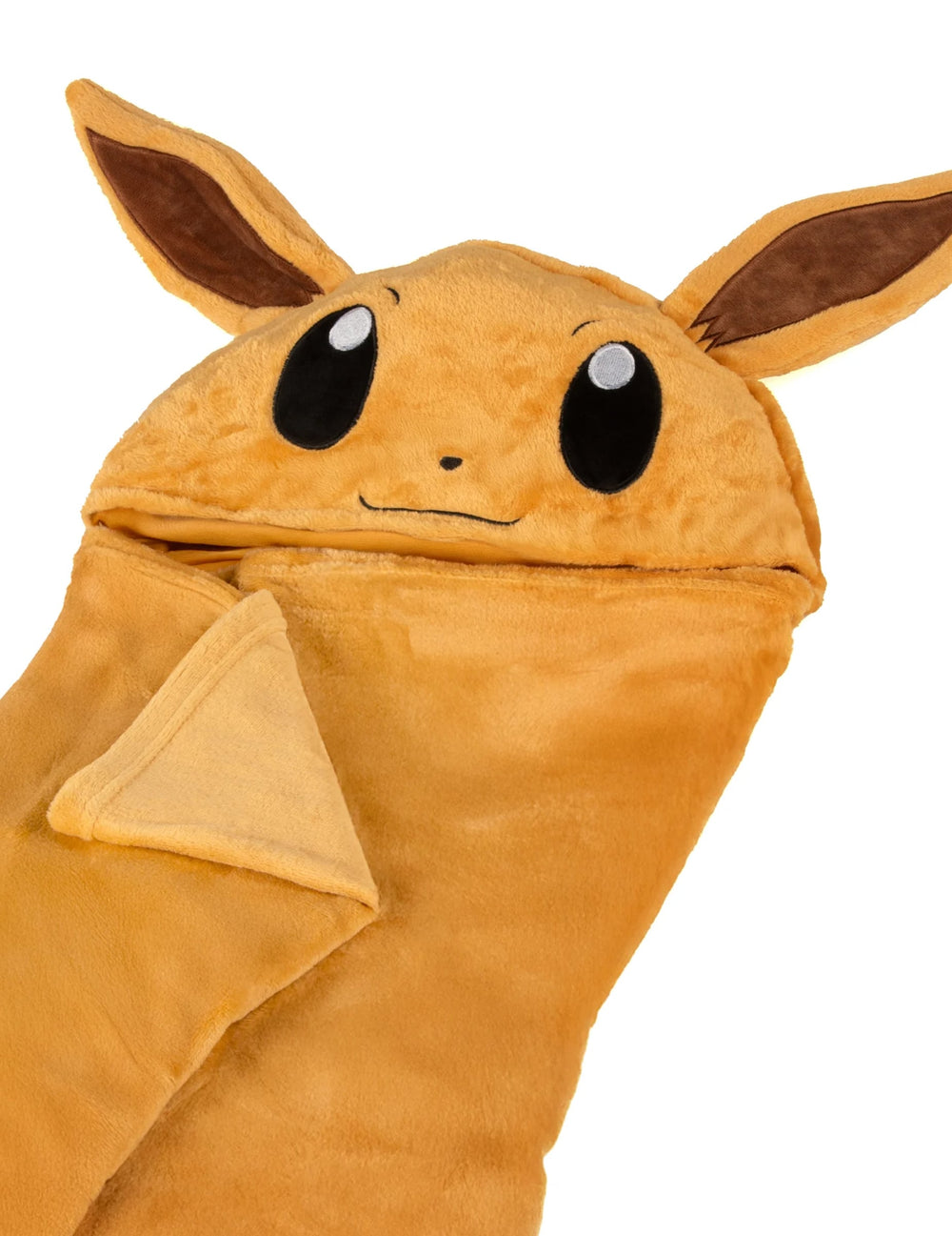 Détail du visage de la capuche du déguisement plaid polaire à capuche Évoli Pokémon™
