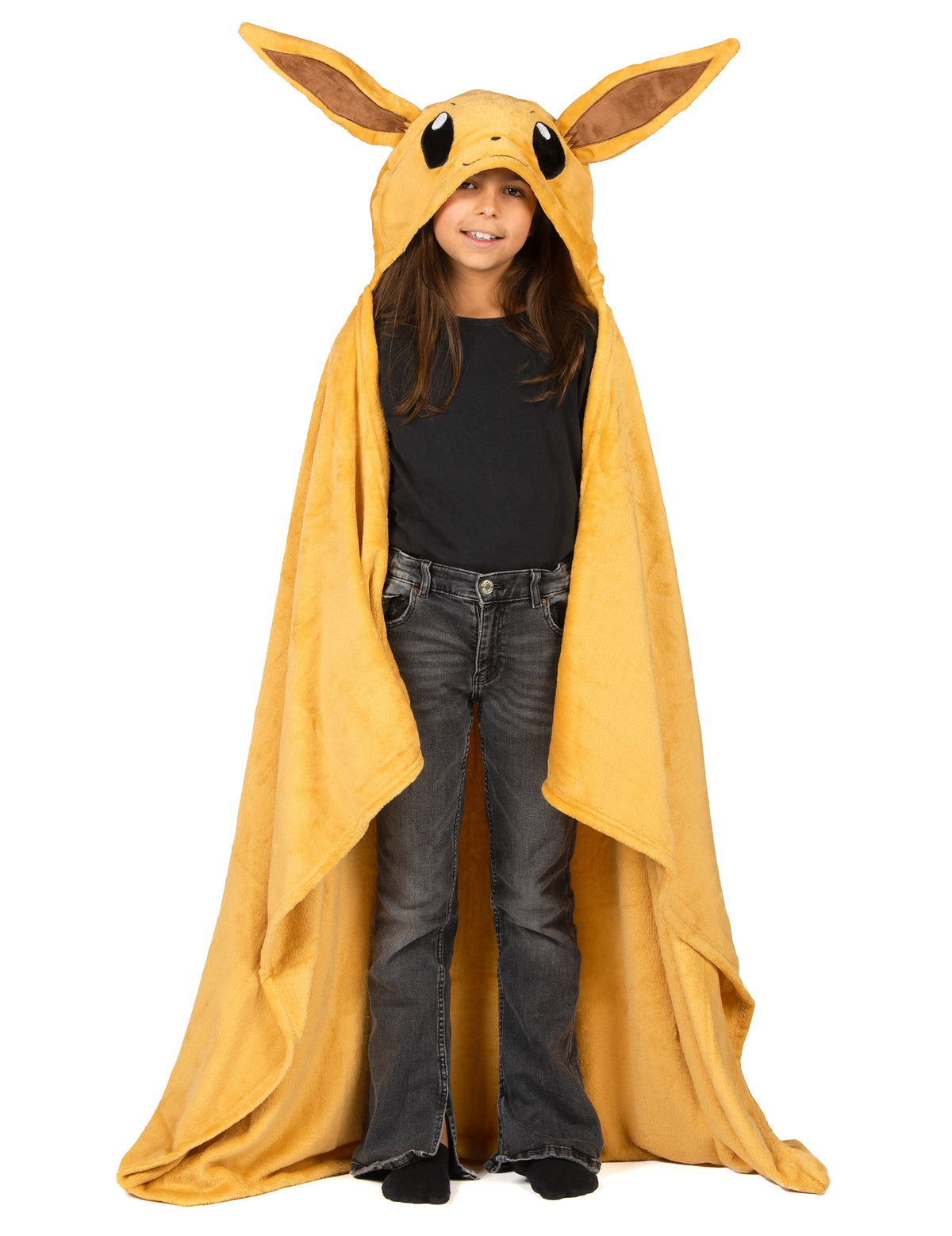 Déguisement plaid polaire à capuche Évoli Pokémon™ pour enfant marron clair avec oreilles
