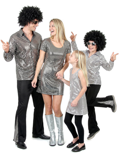 Déguisement famille disco argent