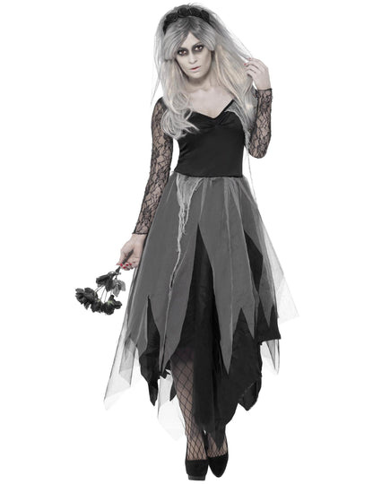 Femeie deghizată cu deghizare a fantomelor negre căsătorite de Halloween