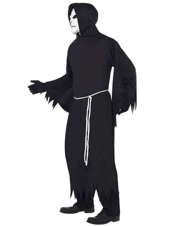 Vue de profil du déguisement de faucheur Halloween pour adulte