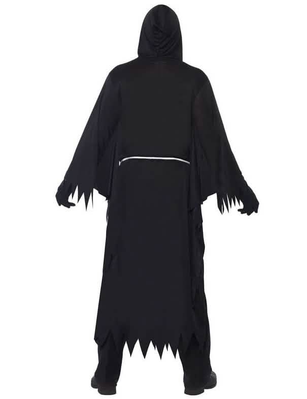 Vue de dos du déguisement de faucheur Halloween pour adulte