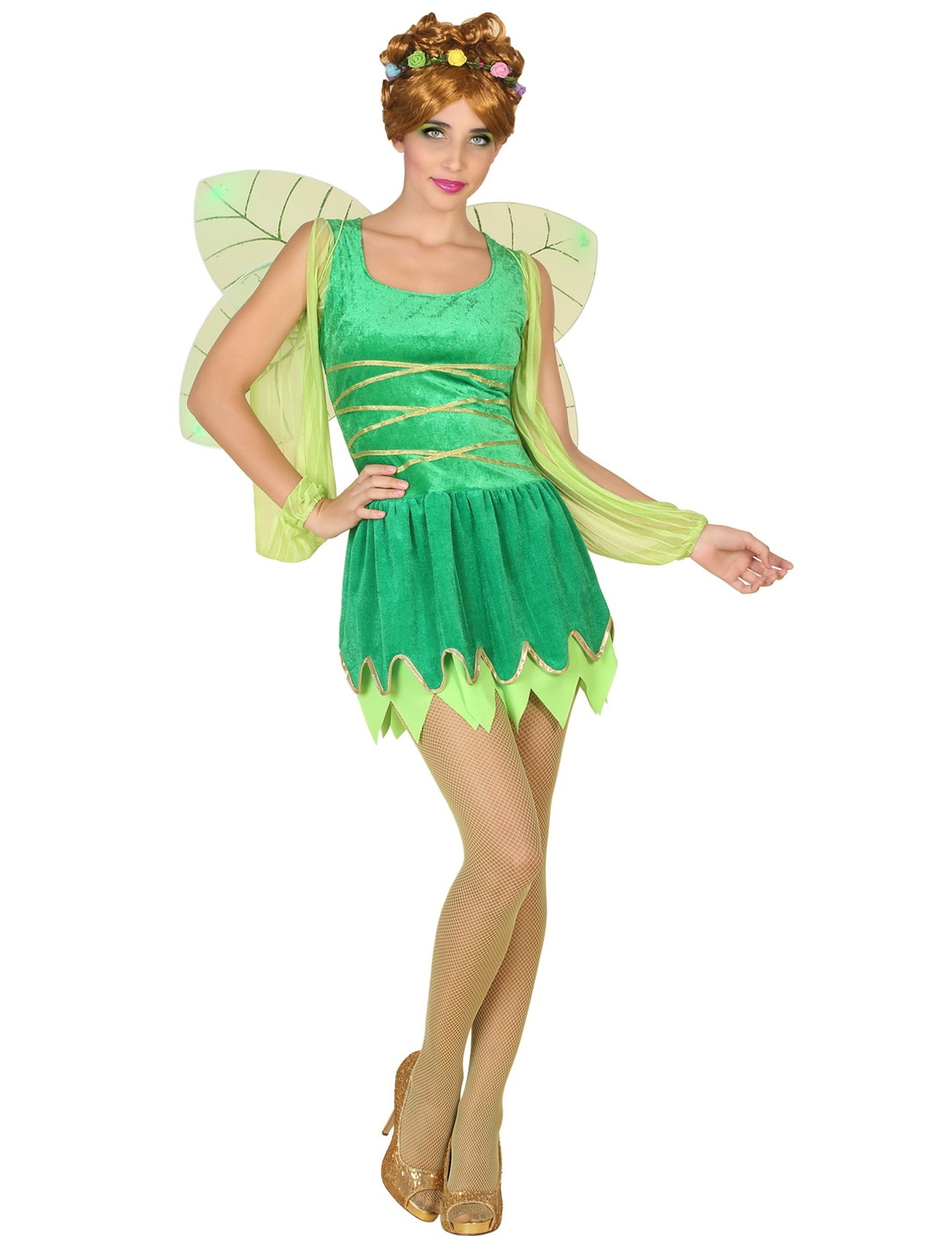 Femeie sexy cu costum de zână verde
