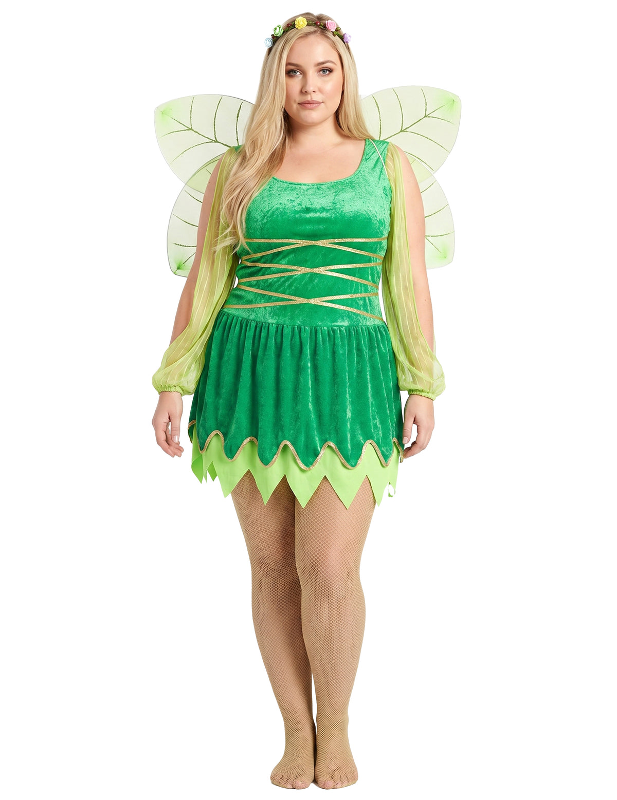 Femeie sexy cu costum de zână verde