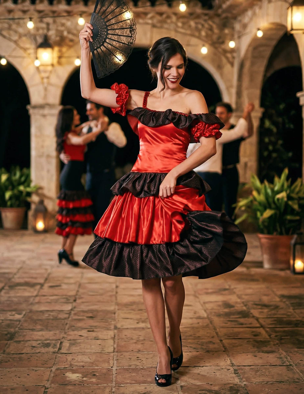 Ținută de dansatoare a costumului flamenco