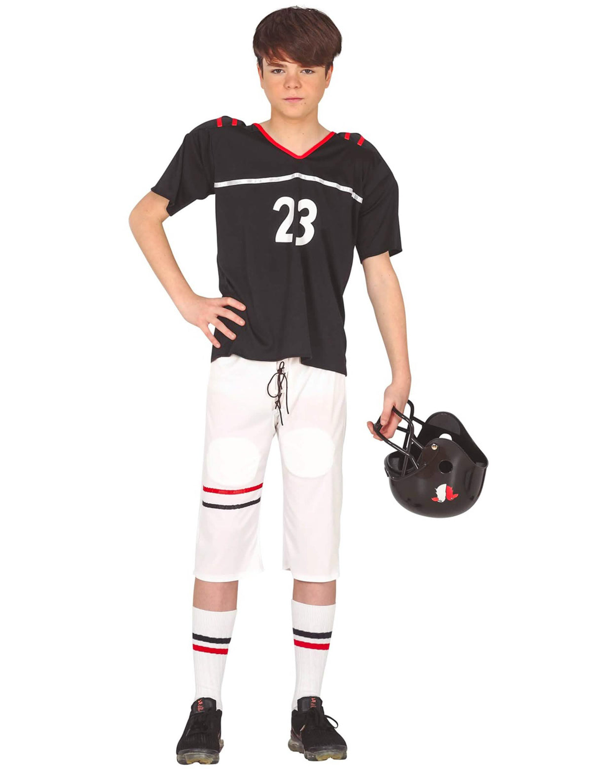 Vedere din spate a costumului de fotbalist american pentru adolescent