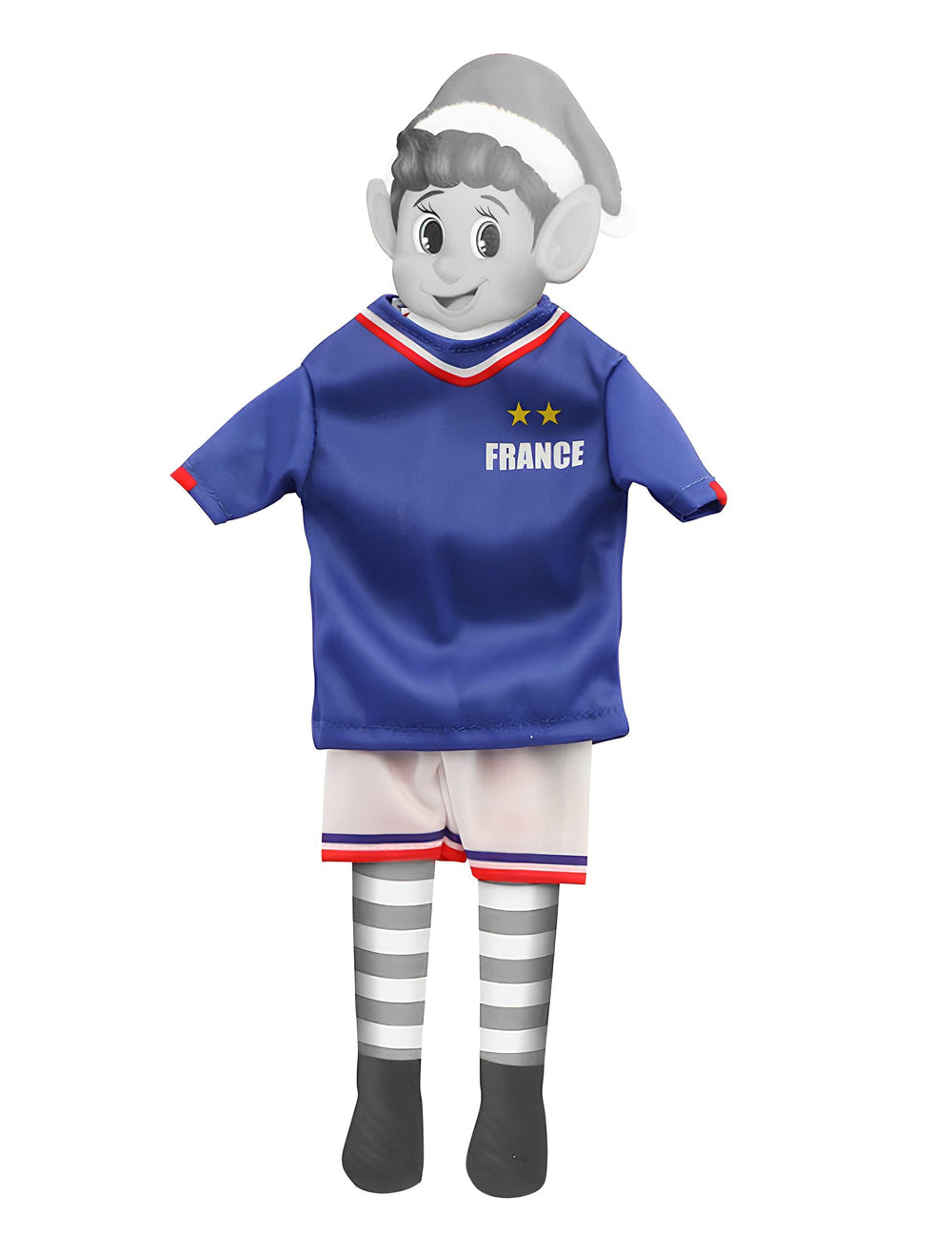 Déguisement footballeur équipe de France pour poupée lutin farceur bleu blanc rouge